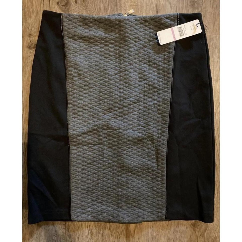 NWT‎ Laundry By Shelli Segal Dark Charcoal/Black Pencil Skirt, Size 6, $149